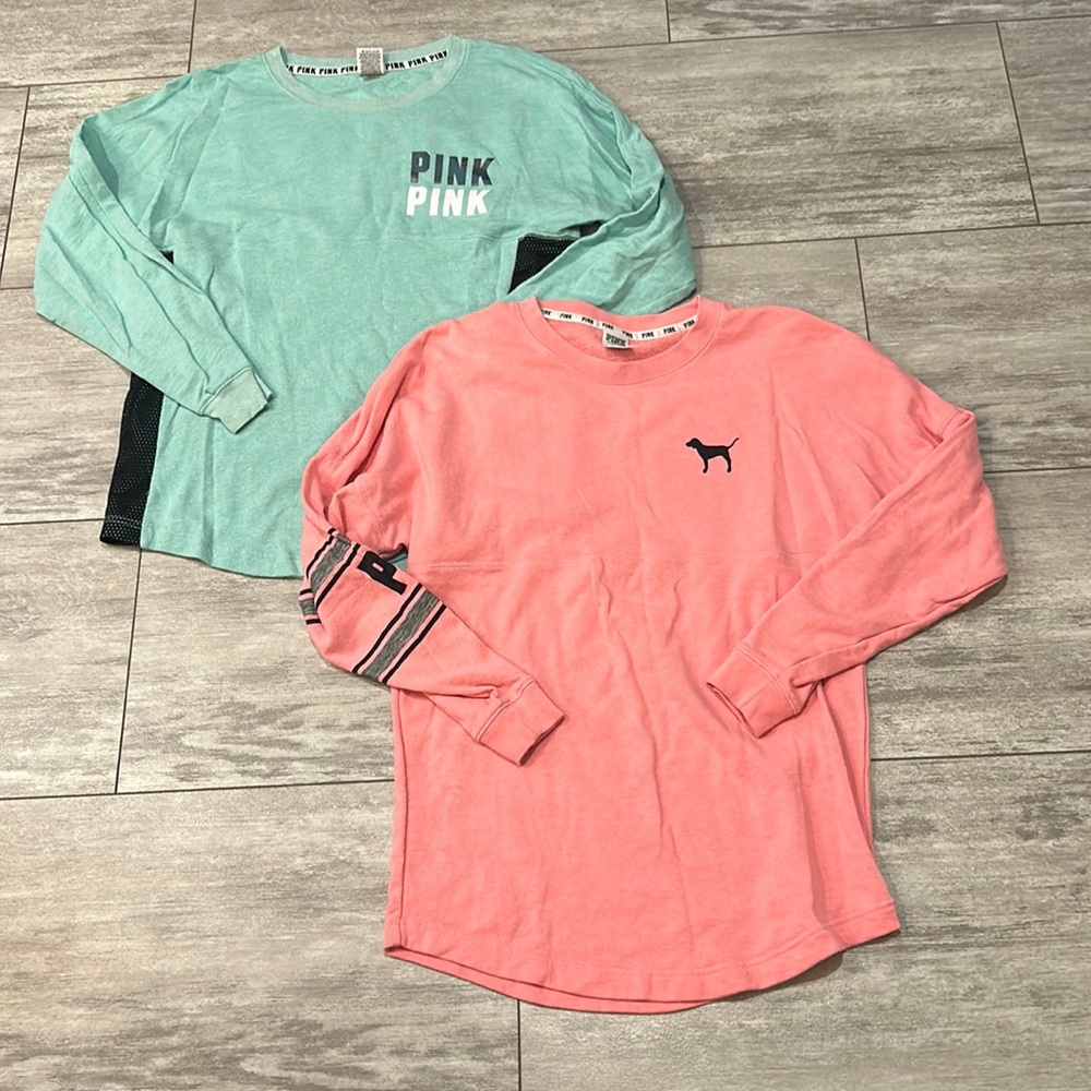 Victoria's Secret Pink and Coral Long Sleeve Tees